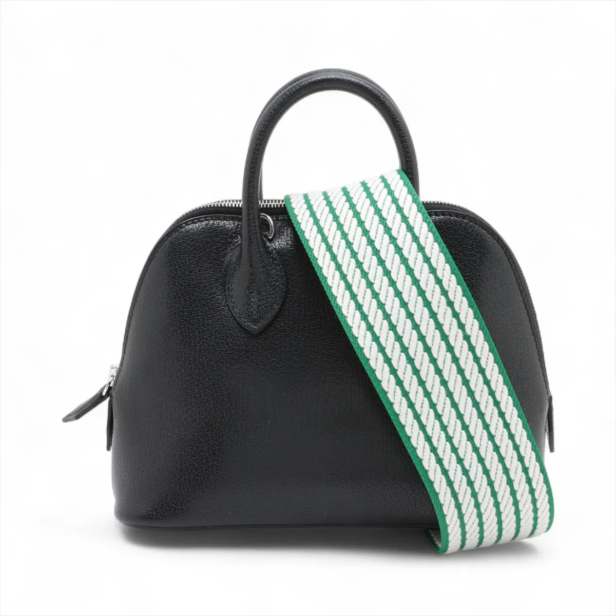 Hermès Bolide 1923 Mini 18 Chèvre Mysore Black Silver Metal Fittings