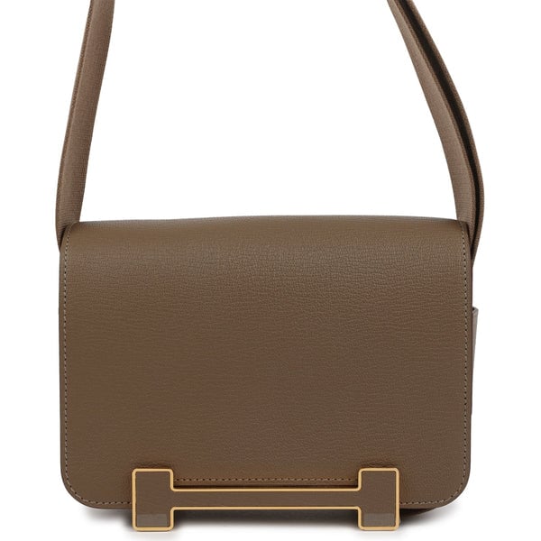 Hermes Hermes Geta Etoupe Chevre Mysore Gold Hardware