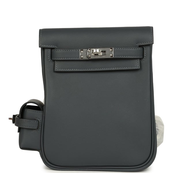 Hermes Hermes Mini Kelly Jump Backpack Gris Misty Swift Palladium Hardware