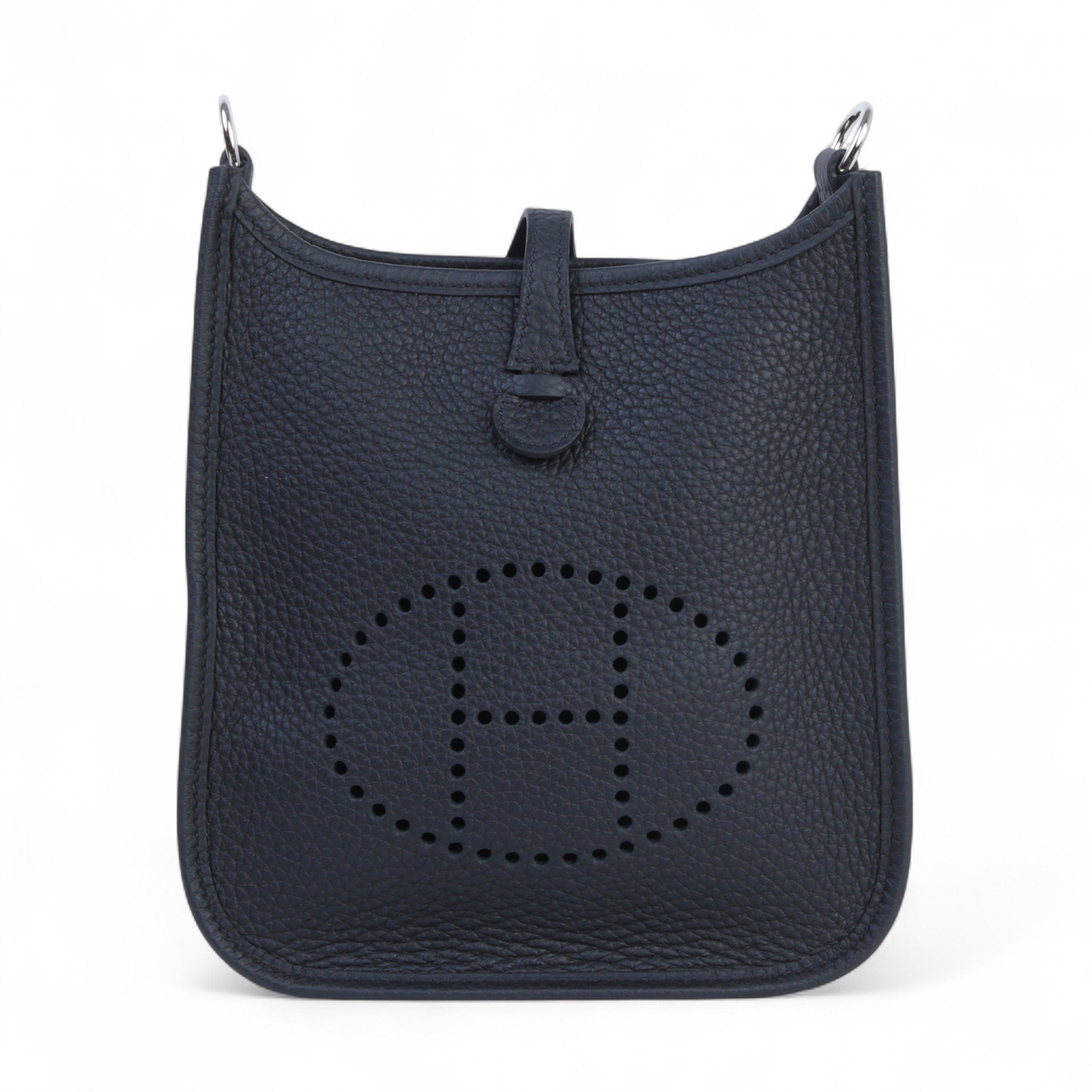 Hermes Brand New ( Rank N ) HERMÈS Mini Evelyne 16 Amazone 112cm Noir (89) Clemence Palladium hardware K (2025)