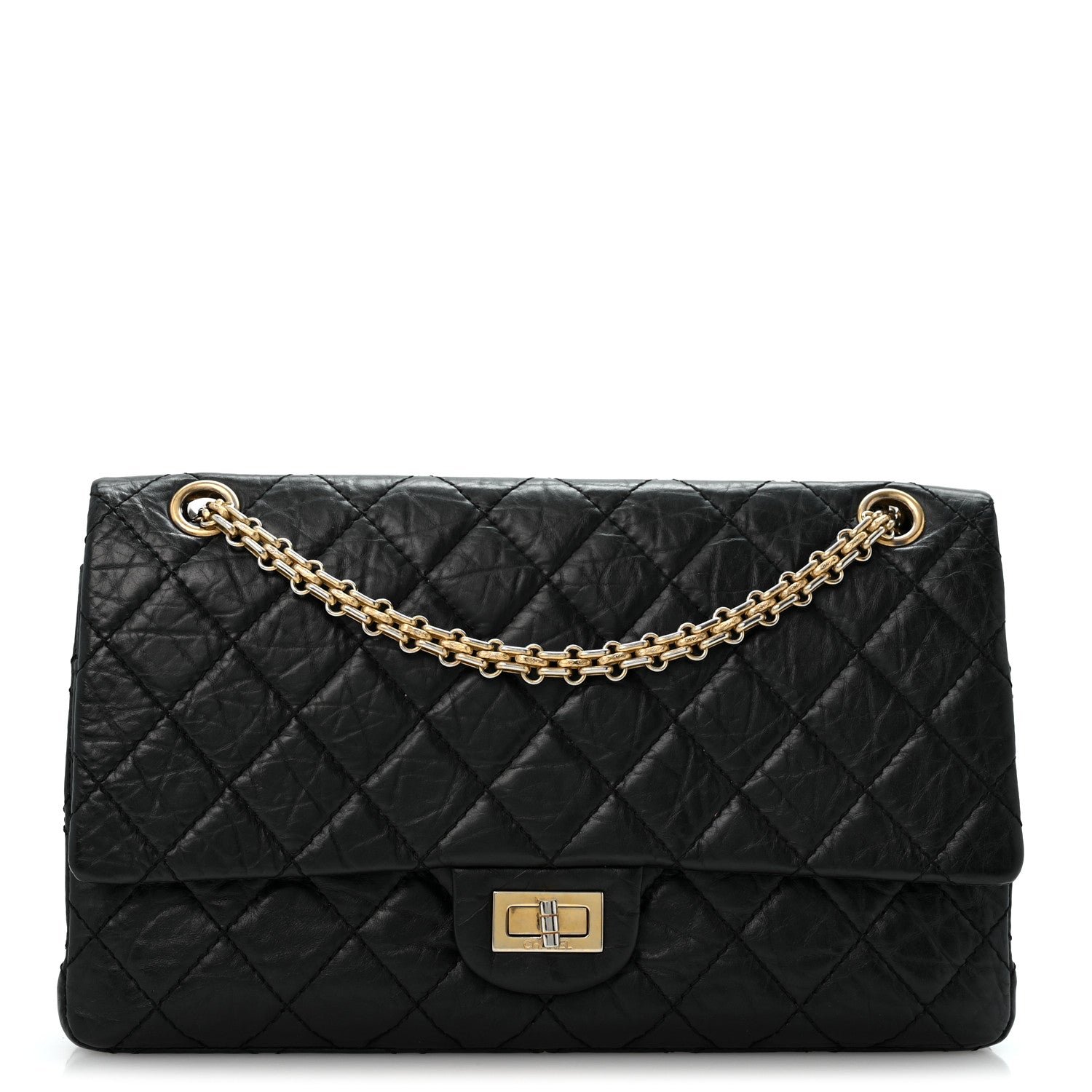 Chanel Aged Calfskin Quilted 2.55 Reissue 226 Flap Black