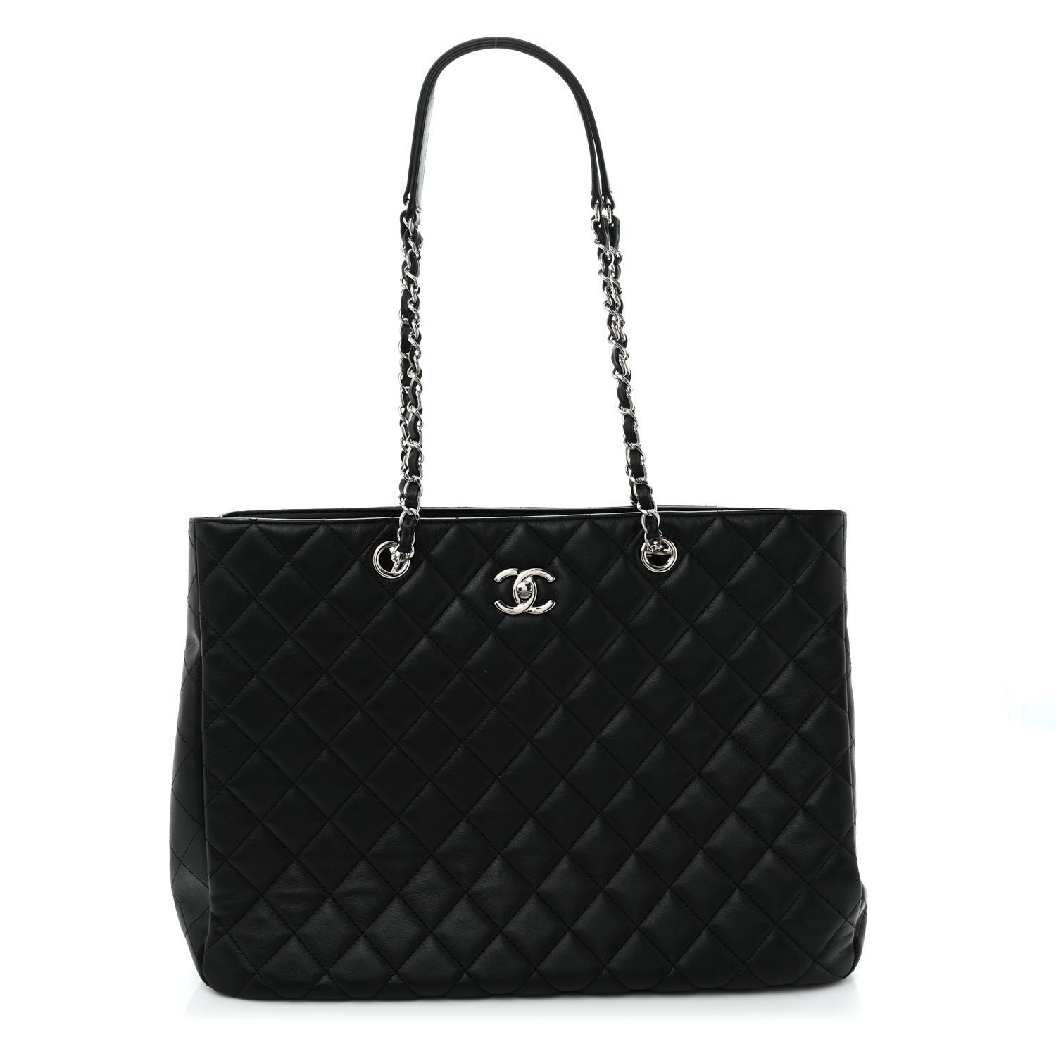 Chanel Calfskin Quilted Large Classic Shopping Tote  Black