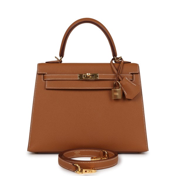 Hermes Pre-owned Hermes Kelly Sellier 25 Gold Epsom Gold Hardware