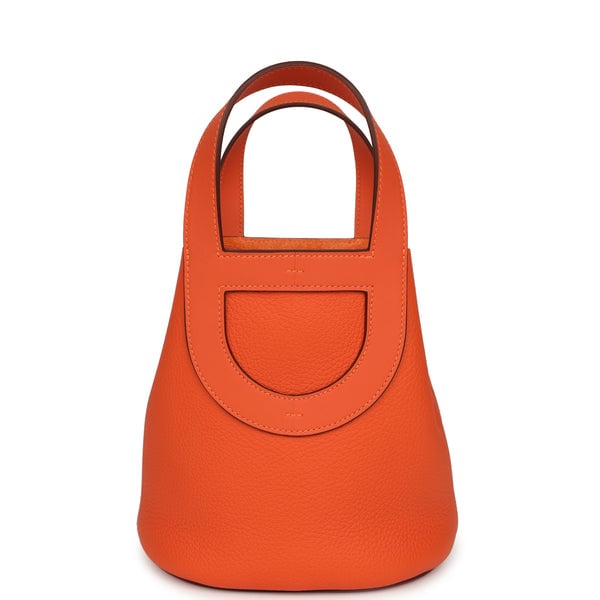 Hermes In-The-Loop 18 Tangerine Clemence, Swift Palladium Hardware
