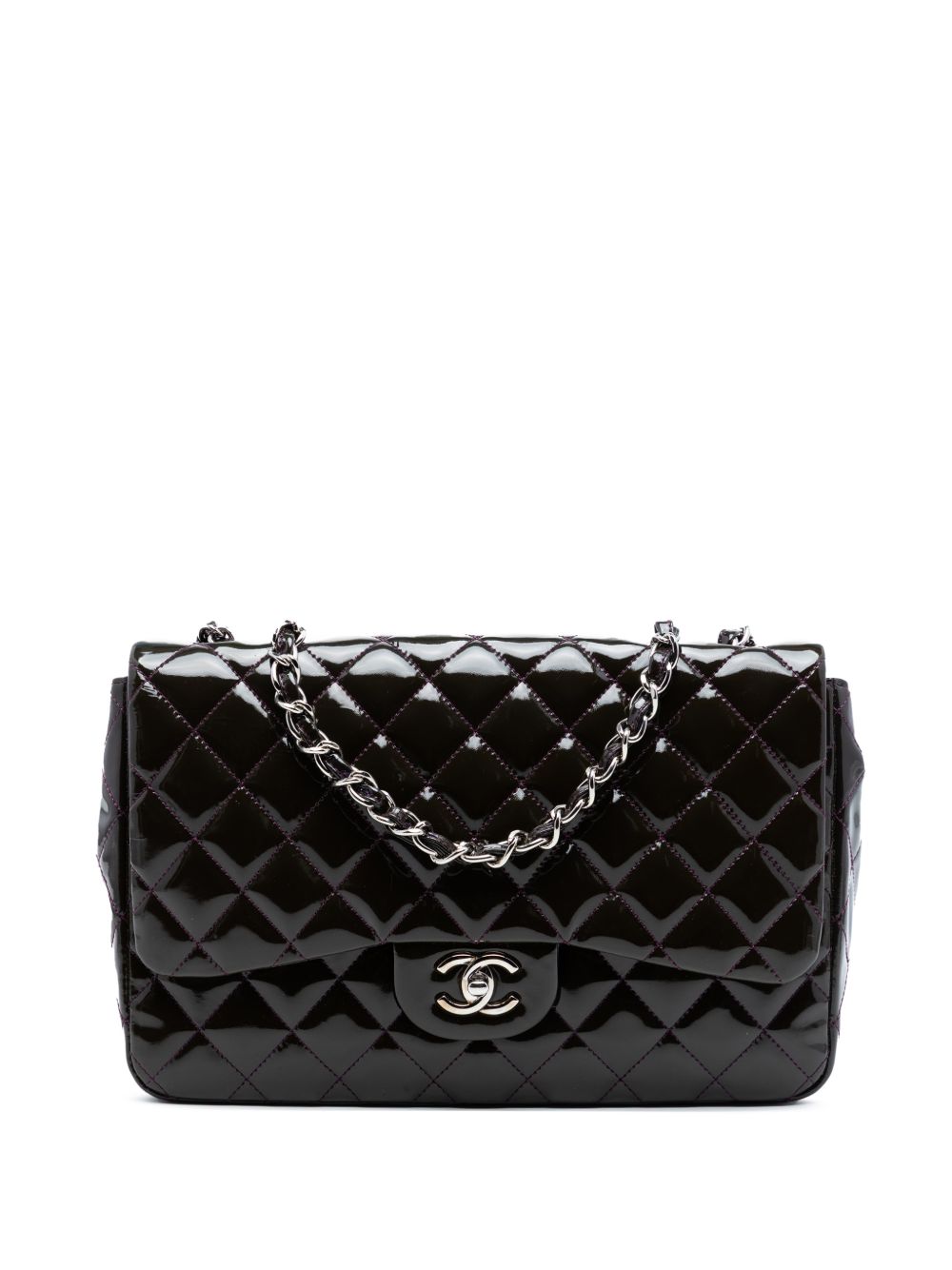 1994-1996 Jumbo Classic Patent Single Flap shoulder bag