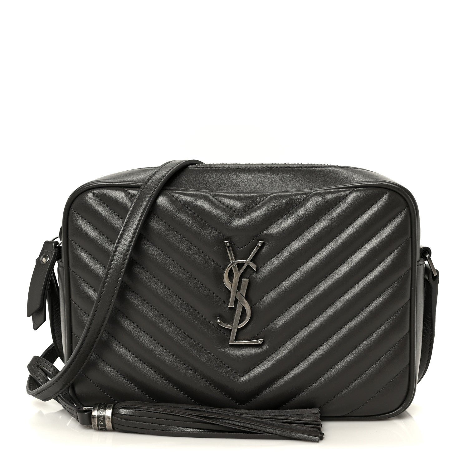 Saint Laurent Calfskin Matelasse Monogram Lou Camera Bag Storm