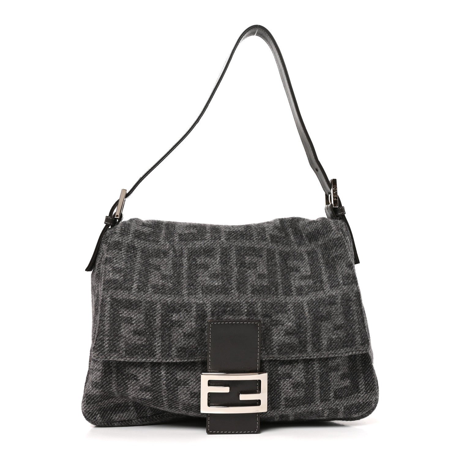 Fendi Wool Zucca Mama Baguette Grey