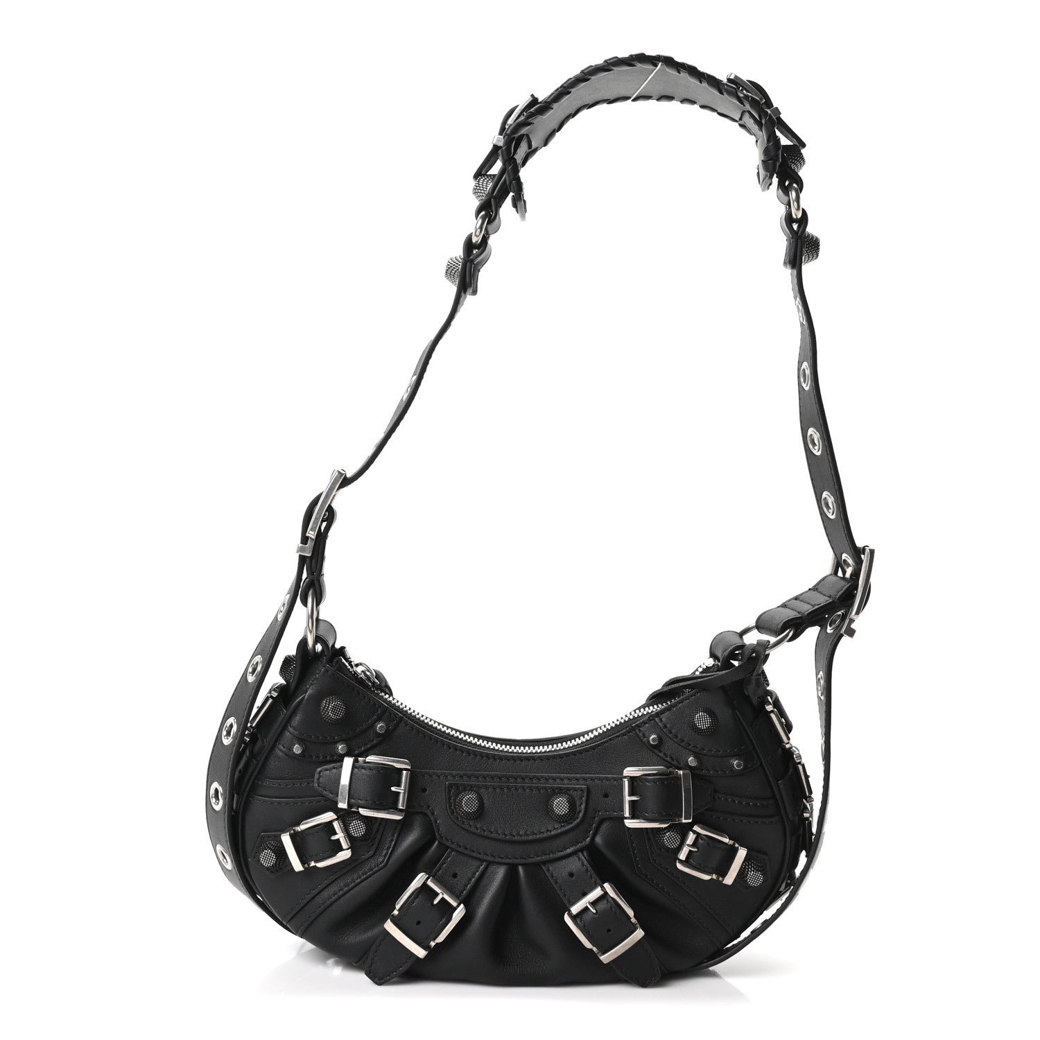 Balenciaga Balenciaga Smooth Calfskin Buckles Le Cagole Shoulder Bag XS Black