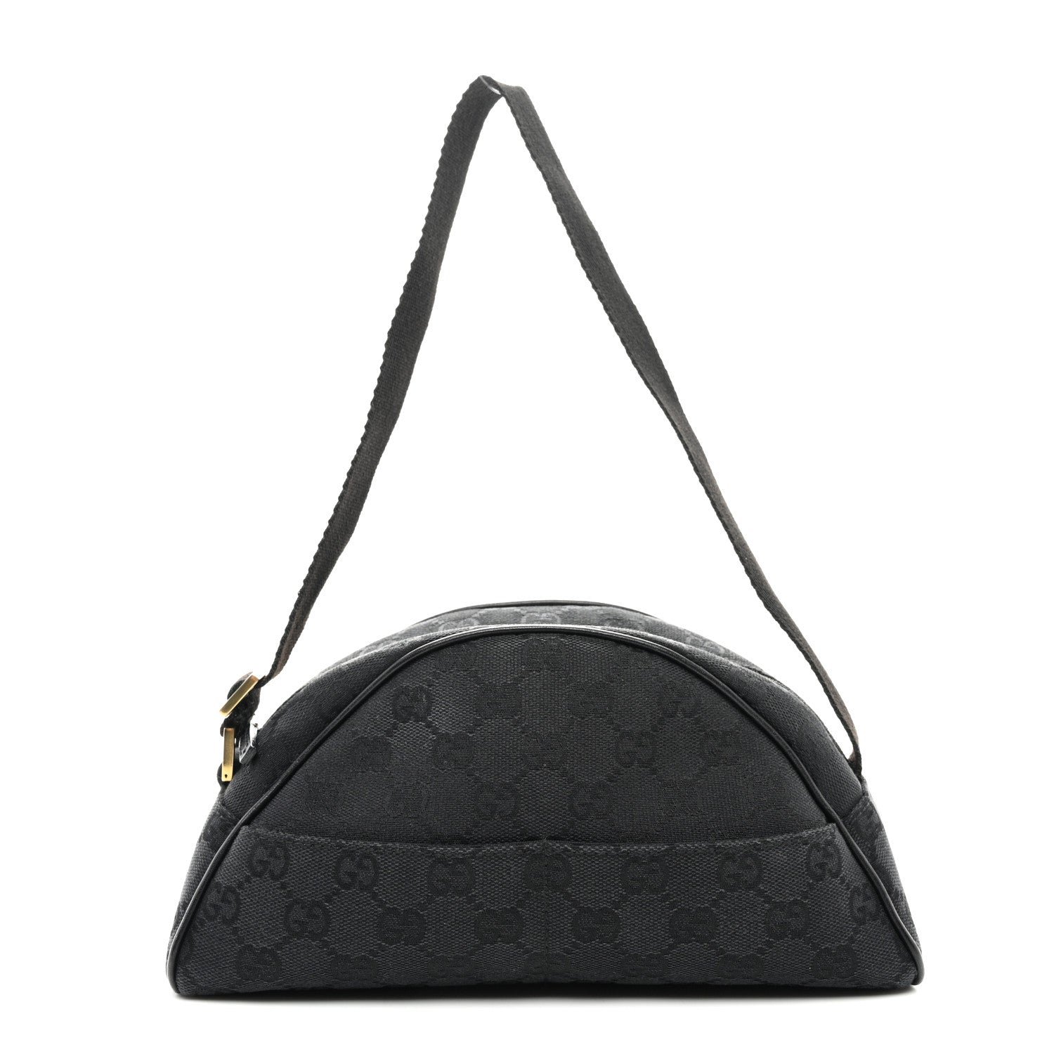 Gucci Canvas Half Moon Shoulder Pouch Black