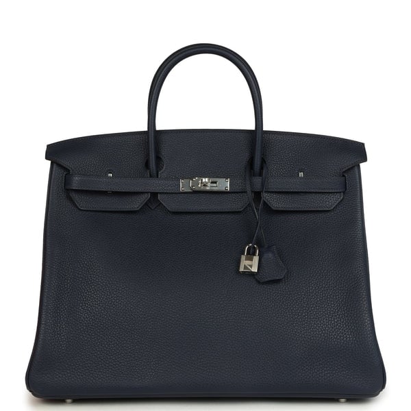 Hermes Hermes Special Order (HSS) Birkin 40 Bleu Nuit Verso Togo Palladium Hardware