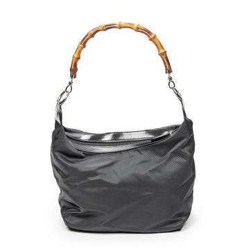 Canvas Bamboo Zip Hobo