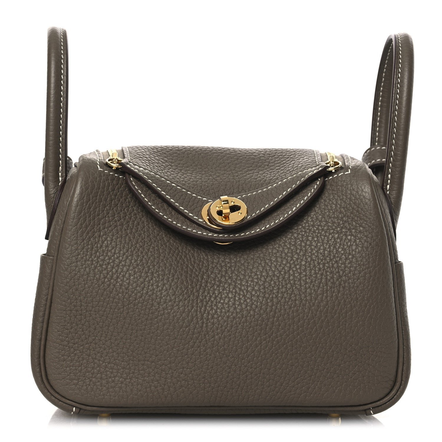 Hermes Taurillon Clemence Mini Lindy 20 Etoupe