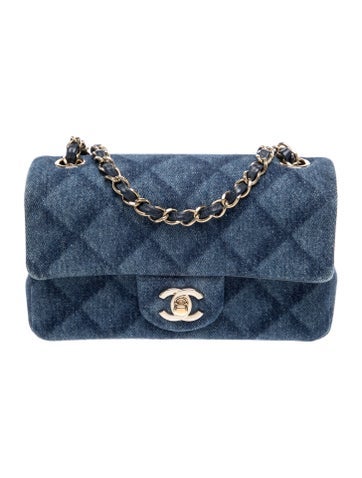 Denim Rectangular Mini Flap Bag