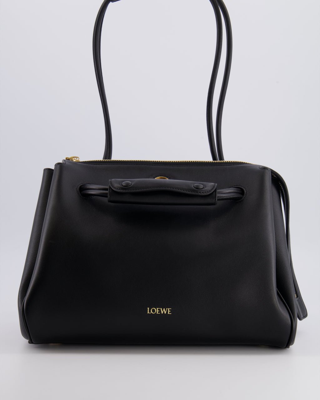 Loewe Black Supple Calfskin Medium Madrid Bag with Gold Hardware RRP £4,200