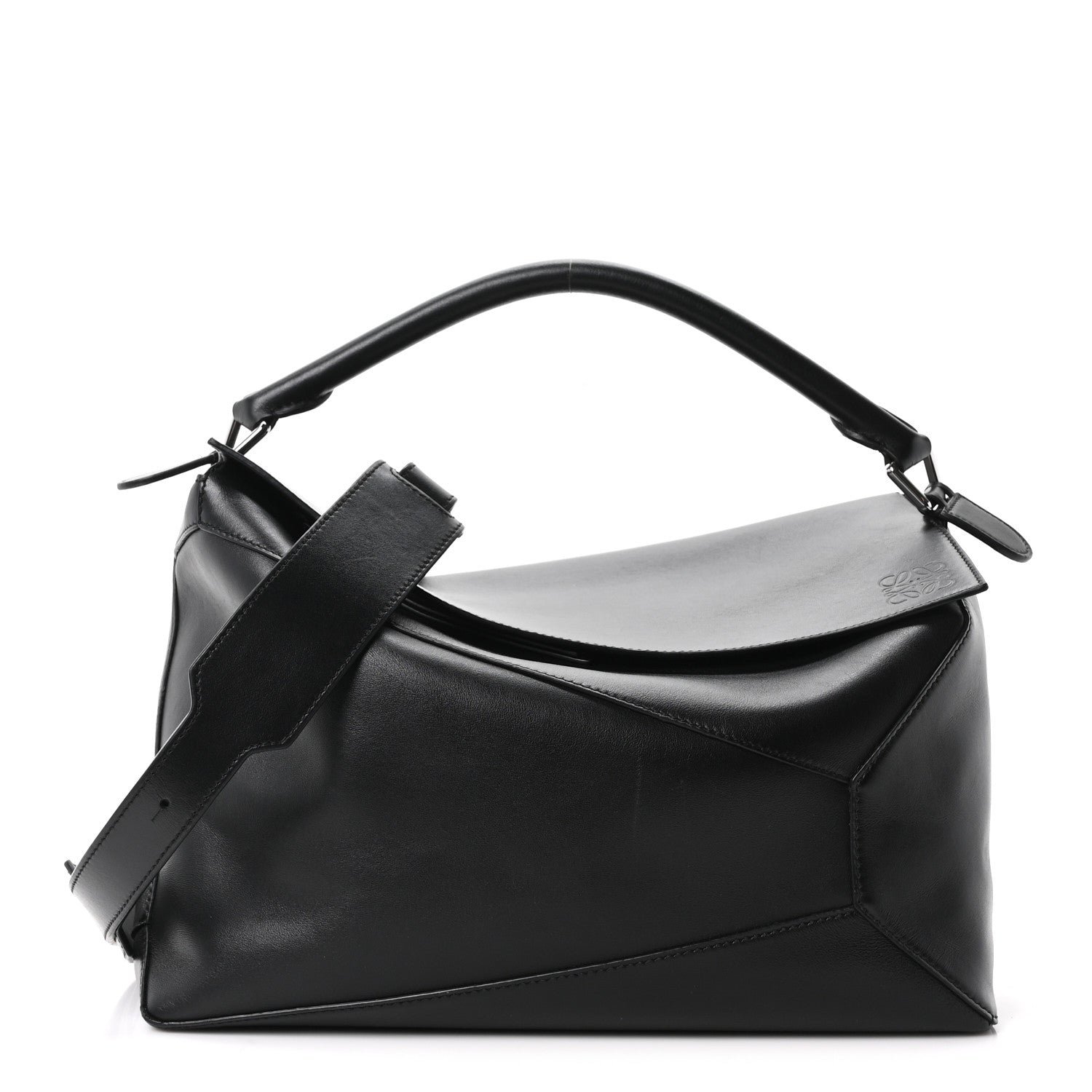 Loewe Calfskin Large Puzzle Edge Bag Black