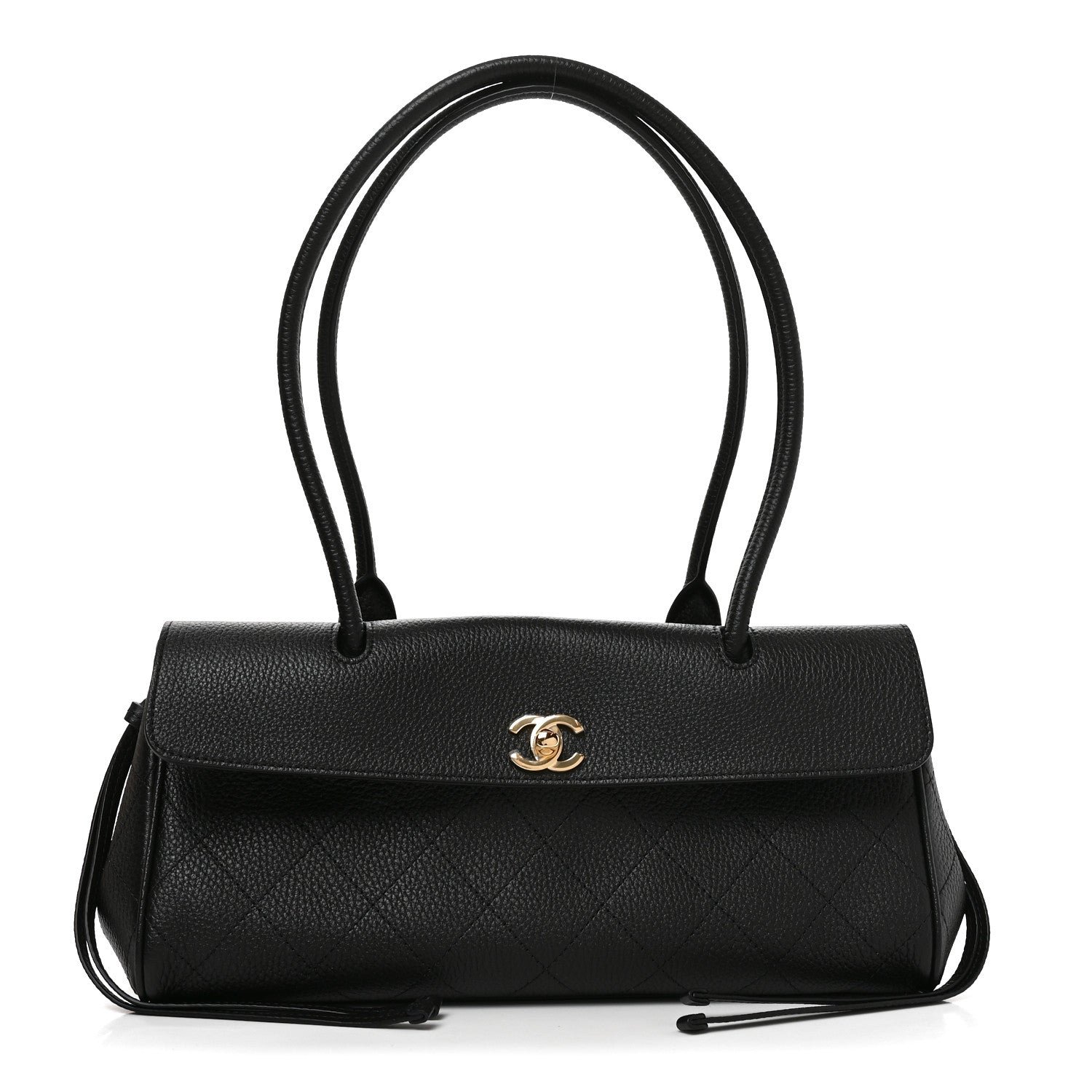 Chanel Grained Calfskin Stitched Urban Essentials Small Shopping Bag Black