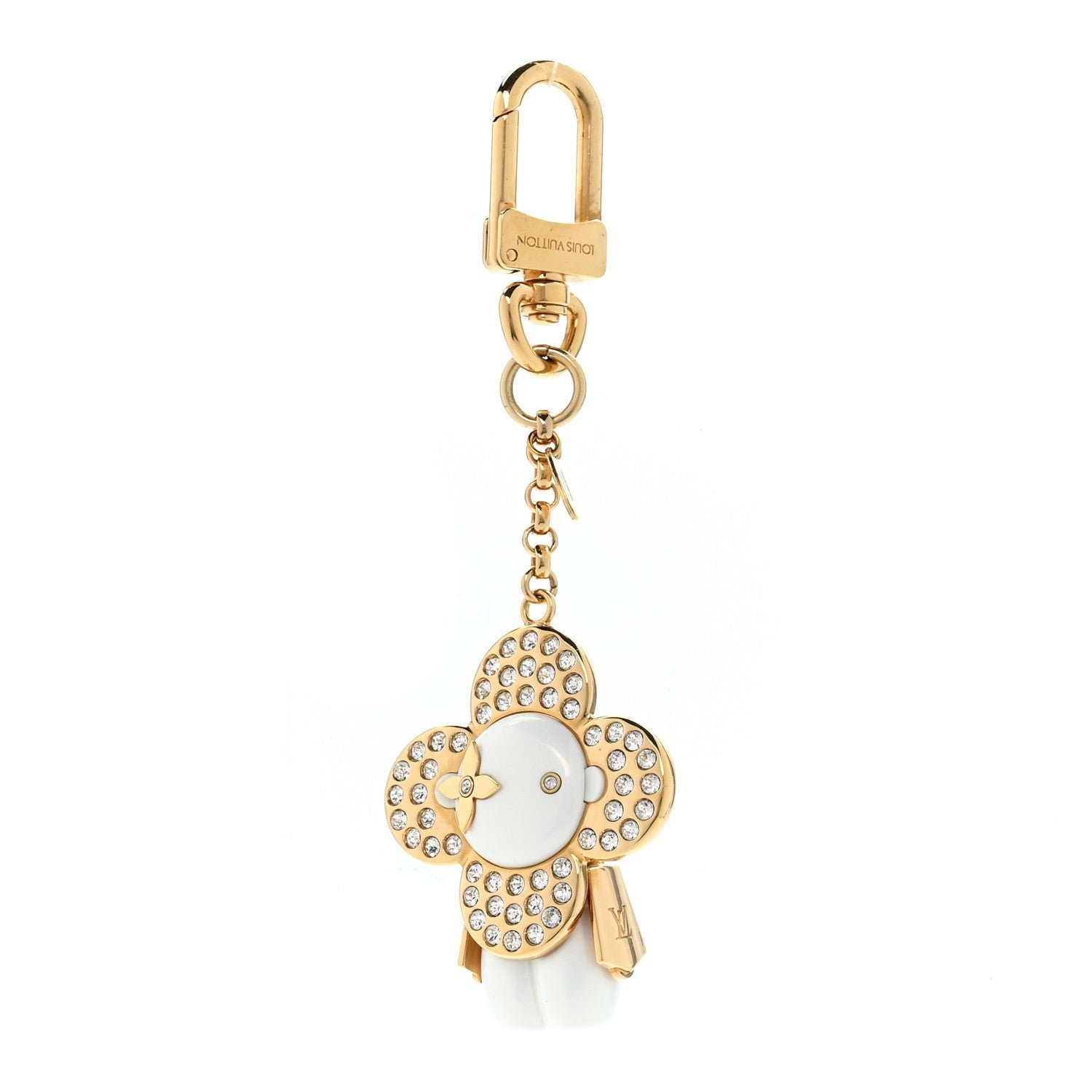 Louis Vuitton Vivienne Crystal Porte Cles Charm Key Holder White