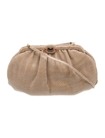 Embossed Leather Evening Bag