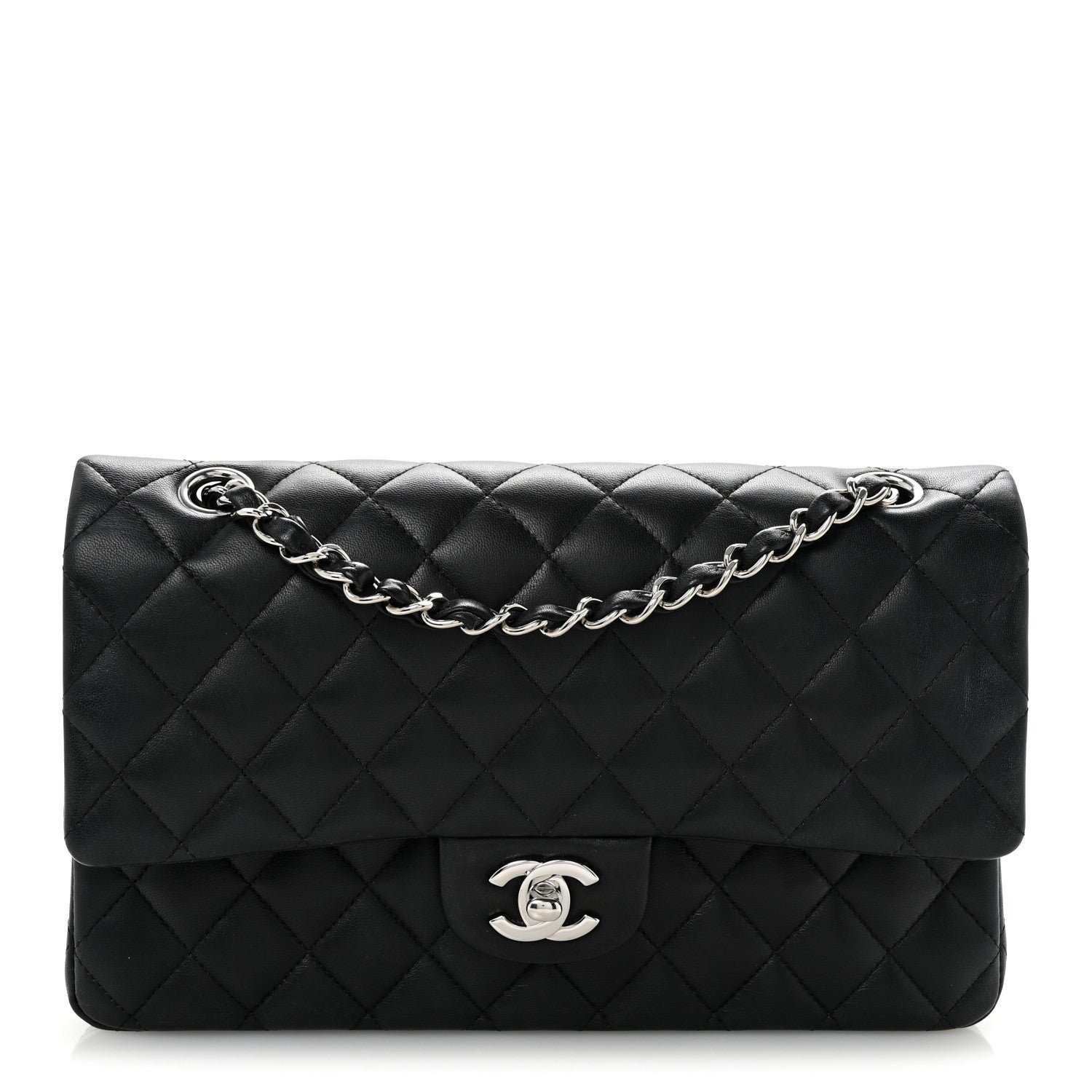 Chanel Lambskin Quilted Medium Double Flap Black