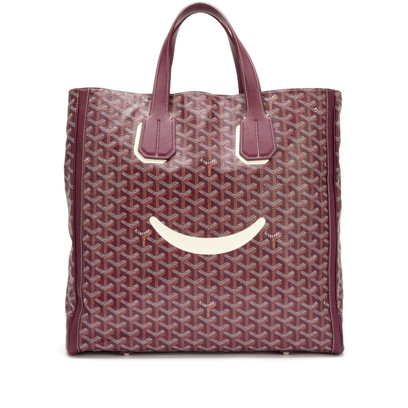 Goyard Burgundy Goyardine Canvas and Chevroches Calfskin Voltaire Smile Tote Palladium Hardware, 2018