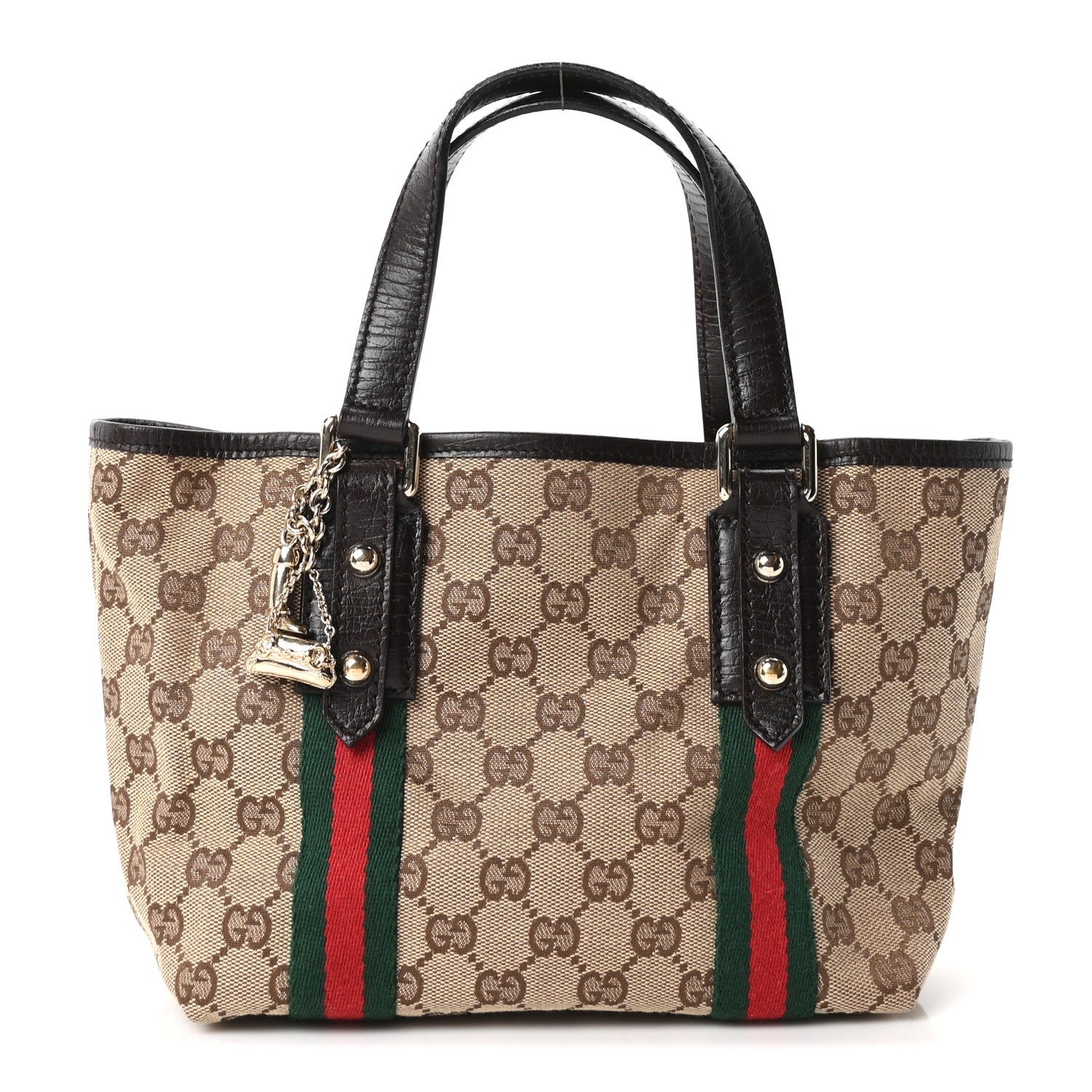 Gucci Monogram Small Jolicoeur Tote Dark Brown
