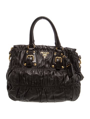 Tessuto Nylon Nappa Gaufre Leather Shoulder Bag