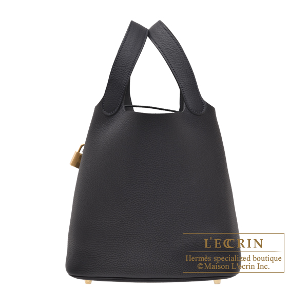 Hermes Picotin Lock bag 22/MM Caban Clemence leather Gold hardware