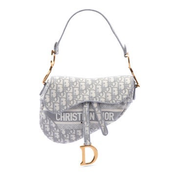 Dior Oblique Embroidered Canvas Saddle Bag
