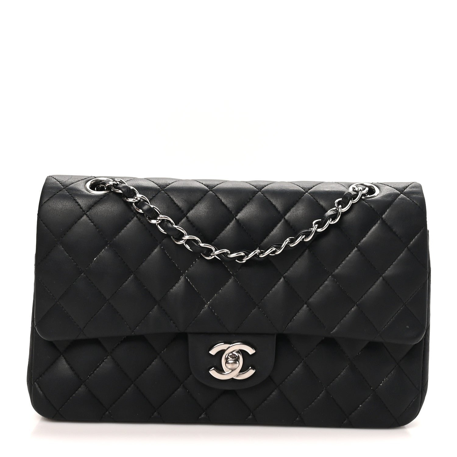 Chanel Lambskin Quilted Medium Double Flap Black
