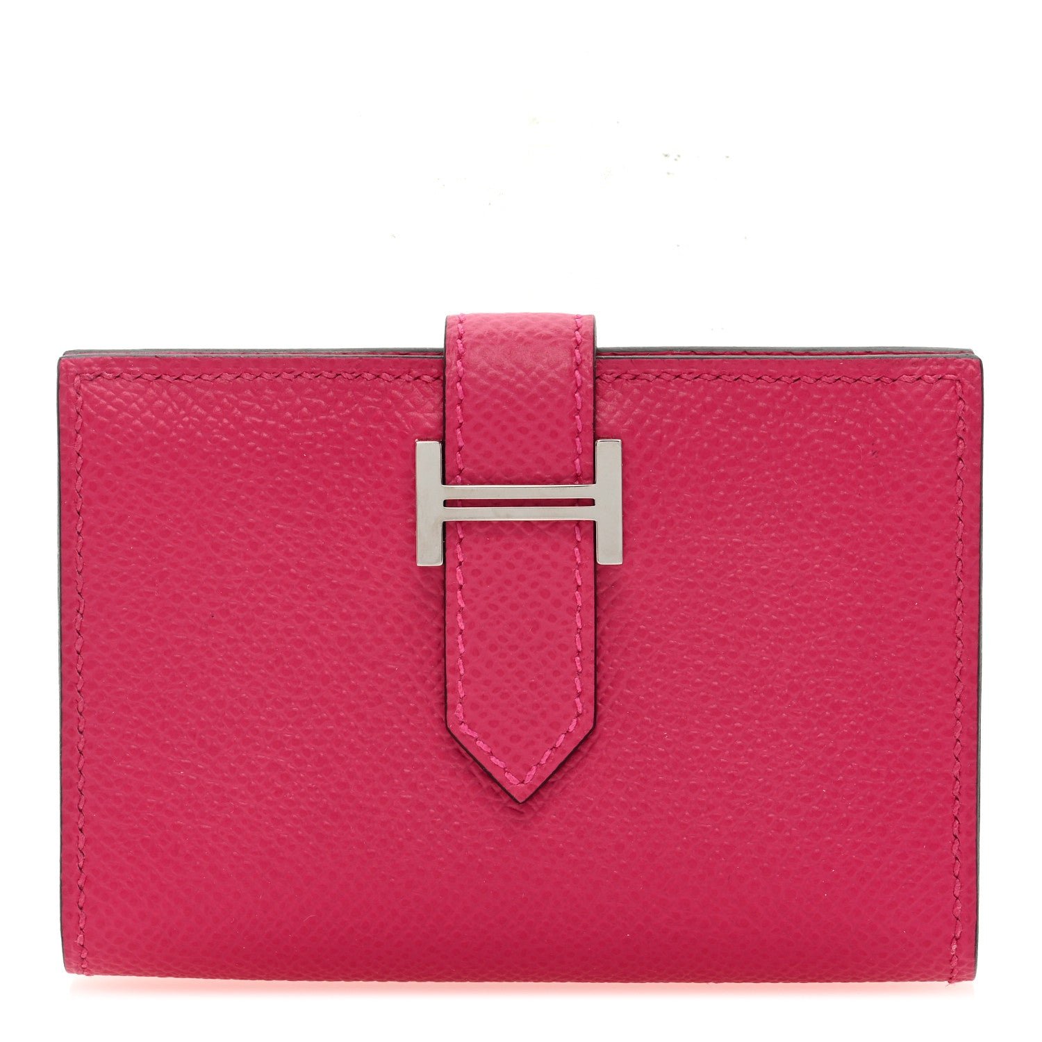 Hermes Epsom Bearn Card Holder Wallet Rose Mexico