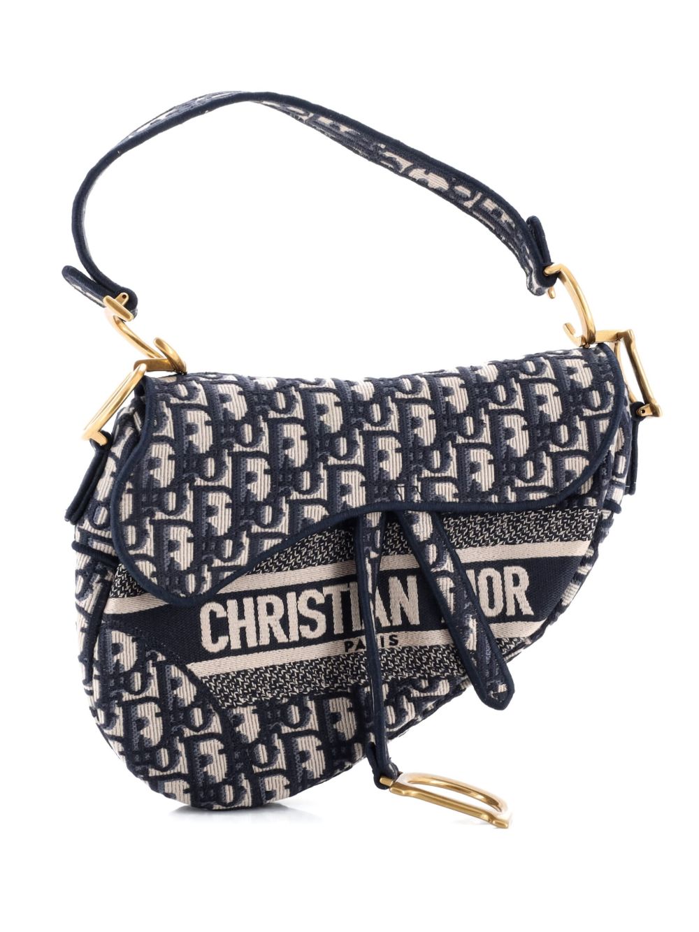Saddle Handbag Logo Embroidered Oblique Canvas Medium shoulder bag