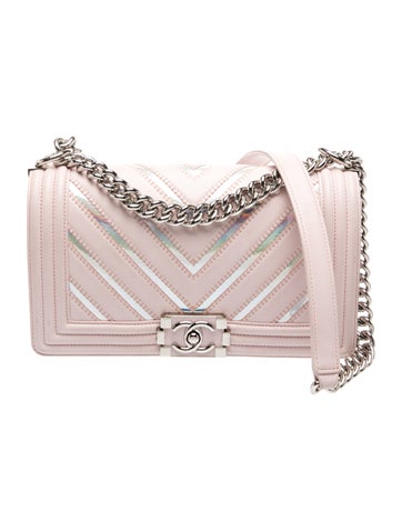 Medium Iridescent Chevron Boy Bag
