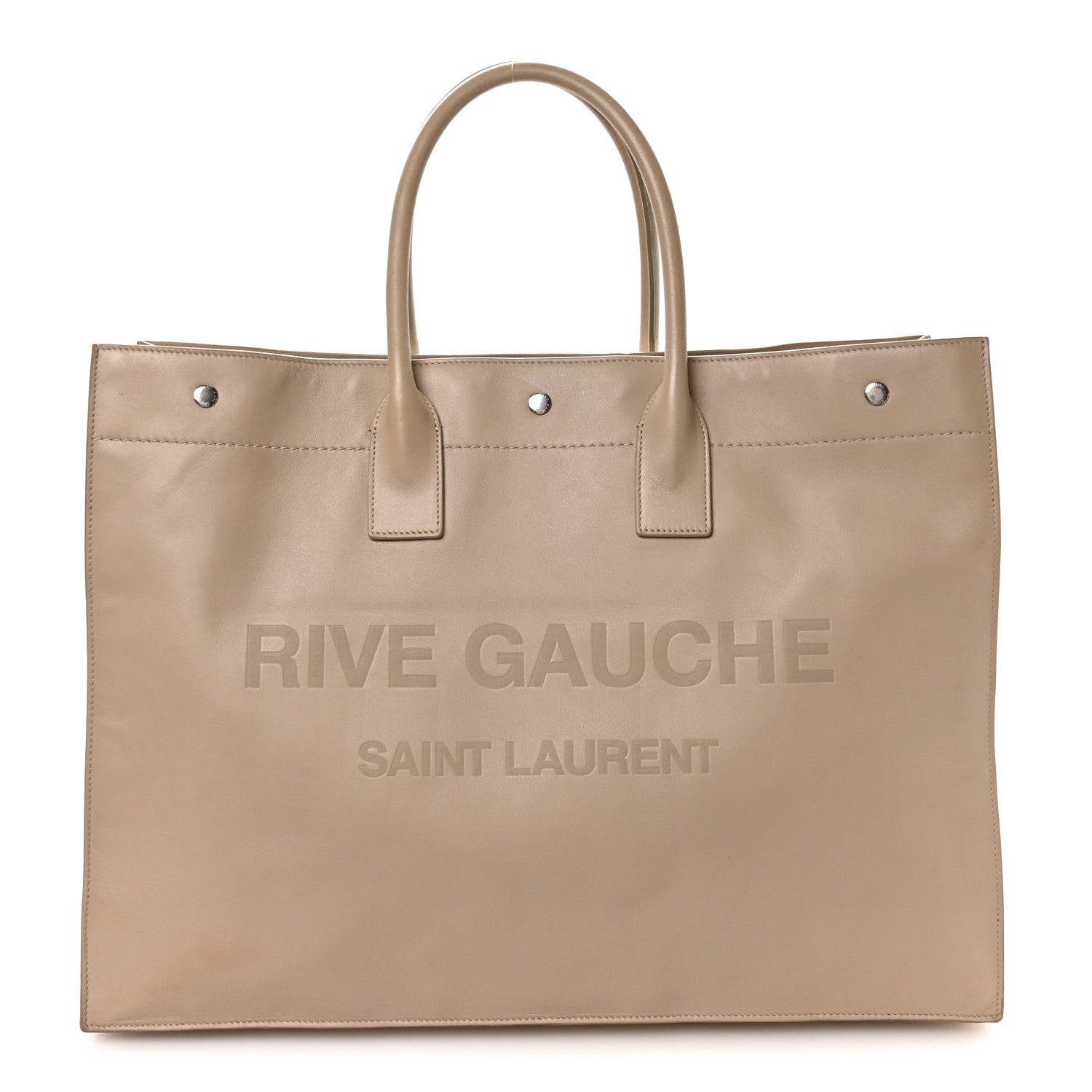 Saint Laurent Vitello Large Rive Gauche Tote Sea Salt