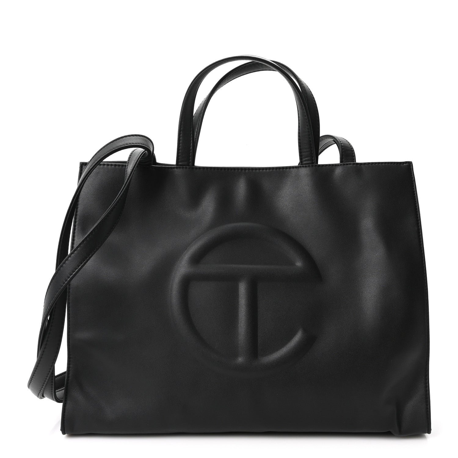 Telfar Vegan Leather Medium Shopping Bag Black