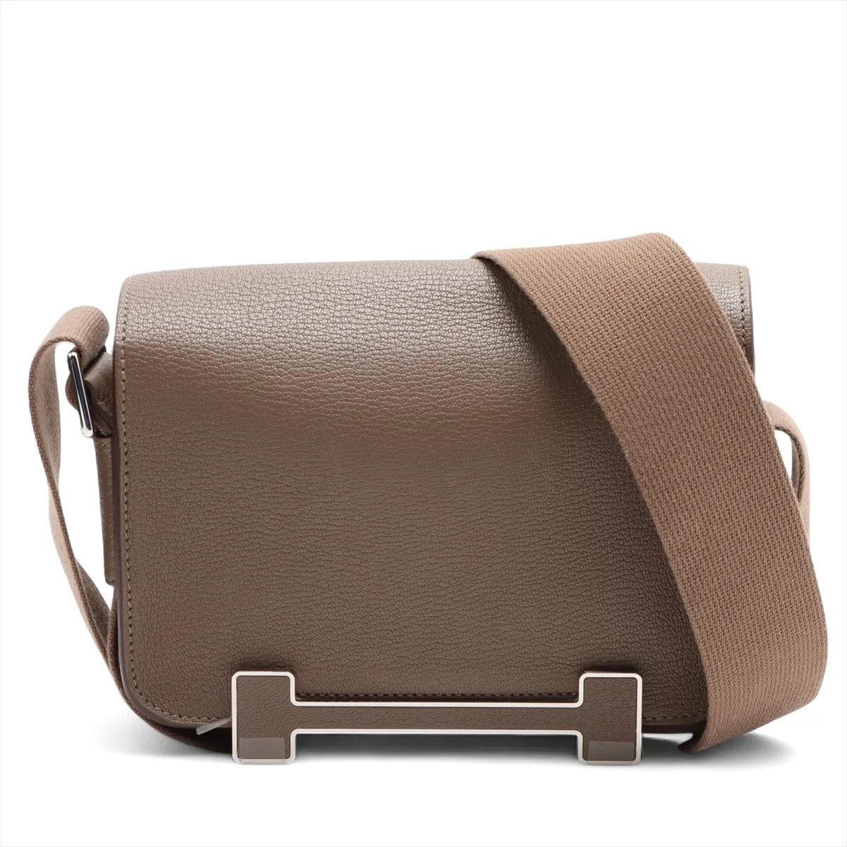 Hermès Geta Chevre Etoupe Silver Metal Fittings
