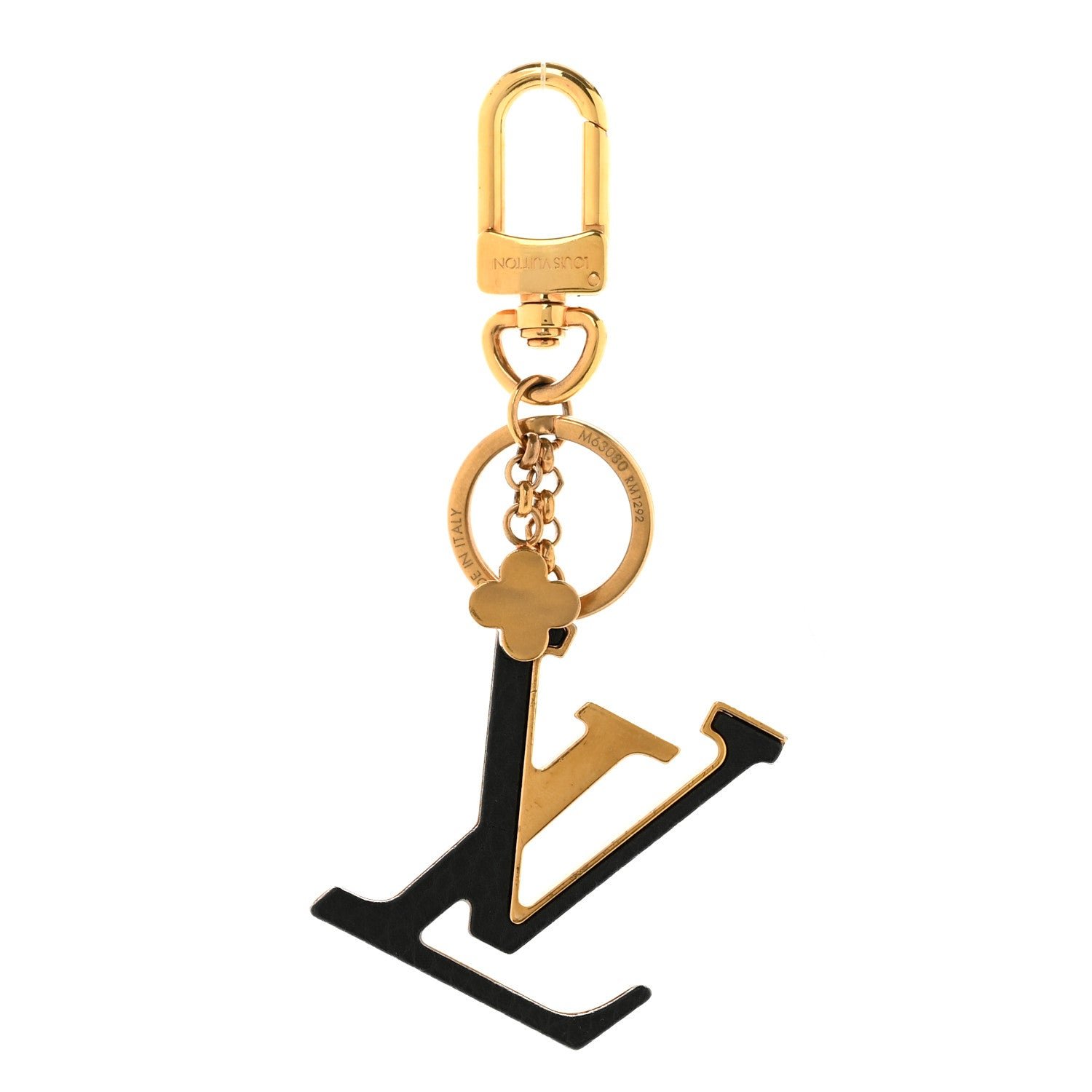 Louis Vuitton Metal Taurillon LV Capucines Bag Charm Key Holder Black