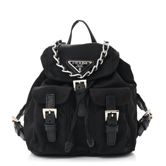 Prada Nylon Vela Mini Crossbody Backpack Black