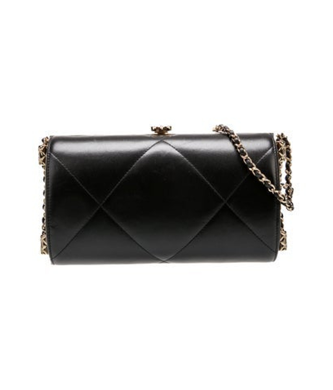 Chanel Quilted Leather Clutch W Chain