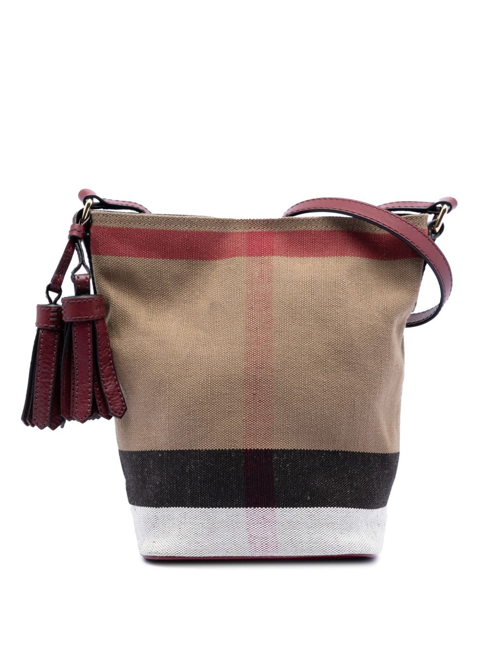 Burberry 2000-2017 Mini Mega Check Canvas Ashby Tassel bucket bag
