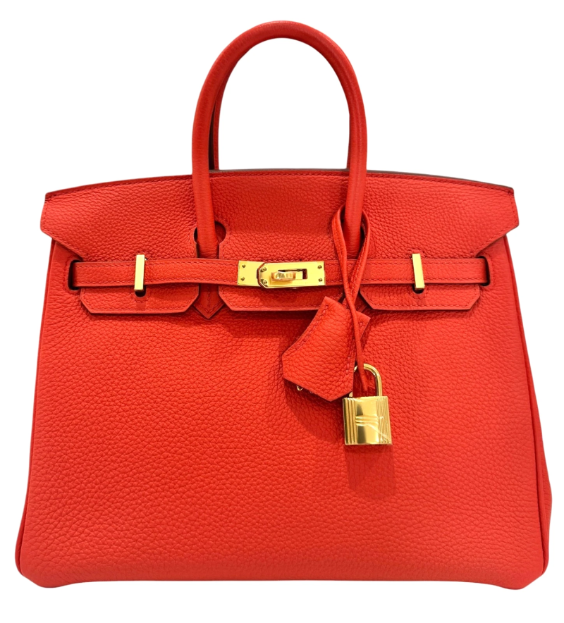 Orange Poppy Togo Birkin 25 Gold Hardware, 2015
