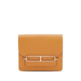 Hermes Caramel Chèvre Mysore Roulis Slim Wallet Permabrass Hardware, 2023