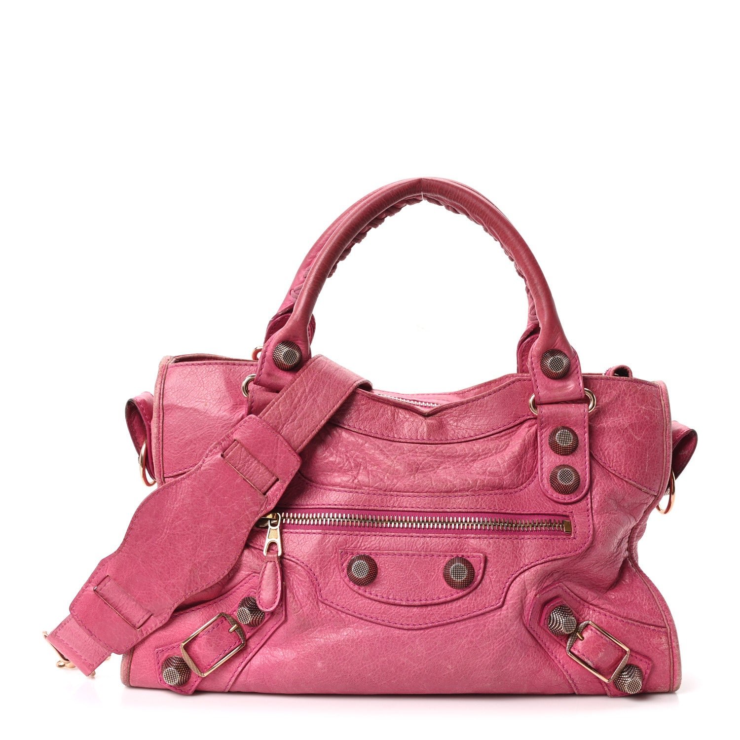 Balenciaga Agneau Giant 21 Rose Gold Hardware City Cyclamen Fucsia