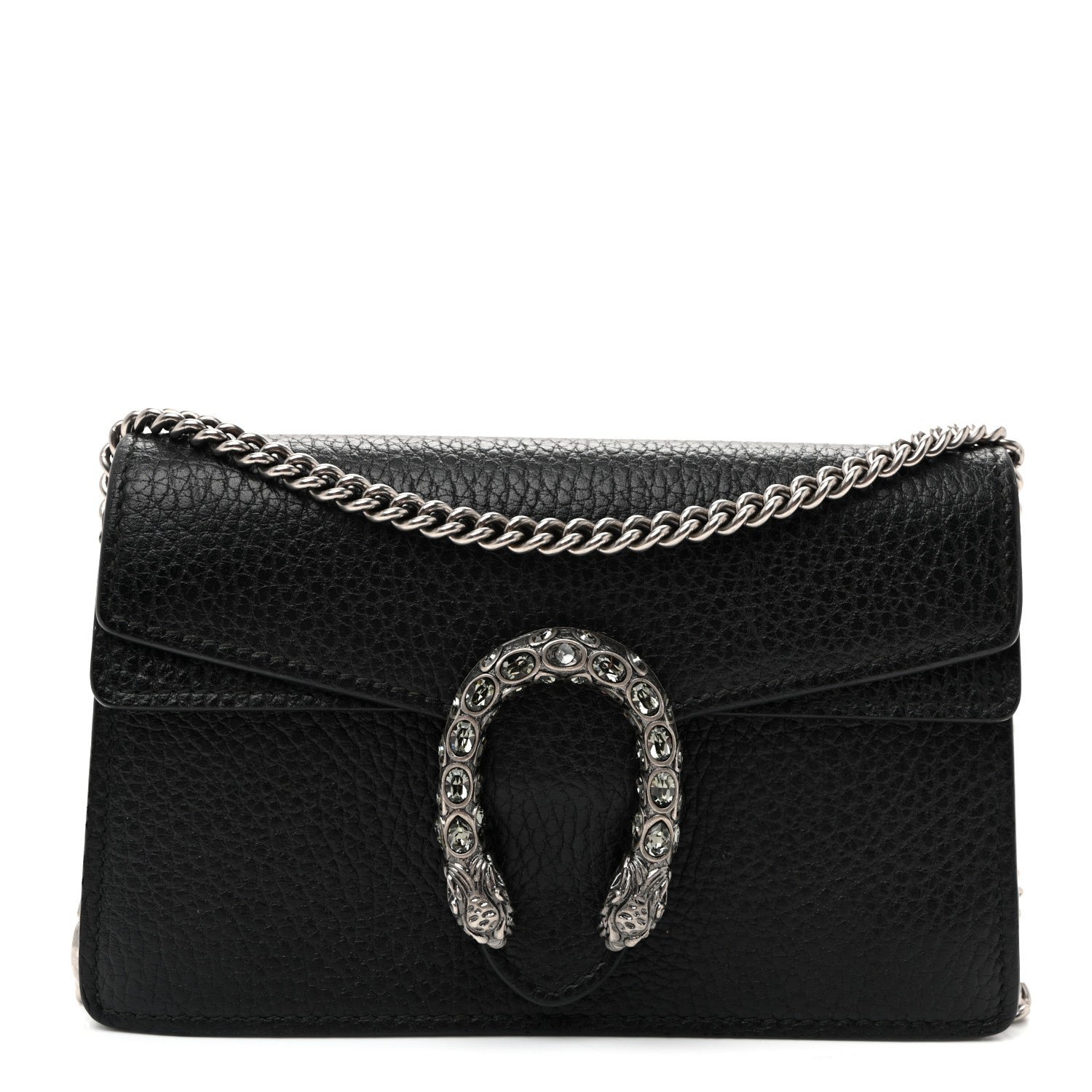 Gucci Calfskin Super Mini Dionysus Shoulder Bag Black