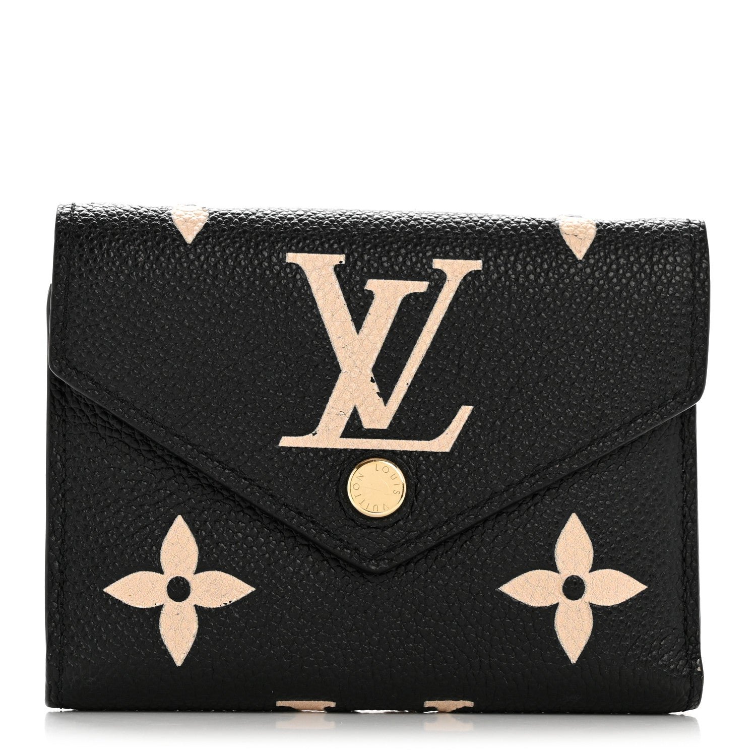 Louis Vuitton Empreinte Monogram Giant Victorine Wallet Black Beige