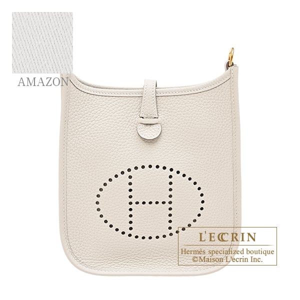 Hermes Evelyne Amazon bag 16/TPM Craie Clemence leather Gold hardware Bandouliere 111cm