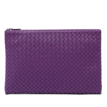 Bottega Veneta Leather Large Nappa Intrecciato Flat Zip Biletto Pouch