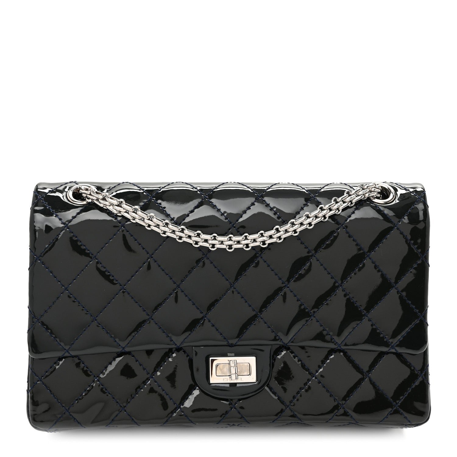 Chanel Patent Quilted 2.55 Reissue 226 Flap Blue