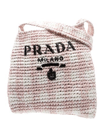 Raffia Effect Crochet Messenger Logo Bag