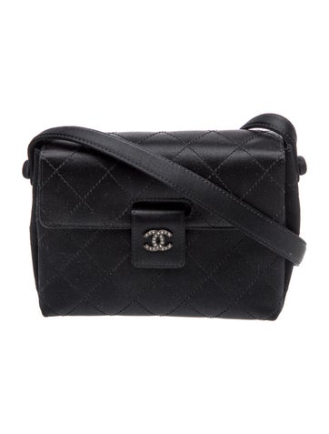 Satin Strass CC Flap Bag