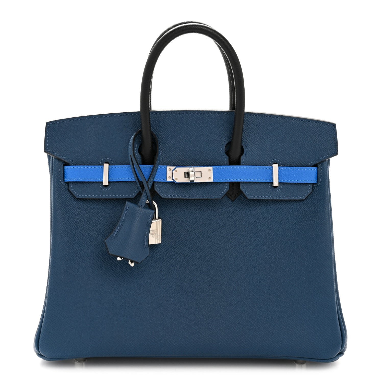 Hermes Hermes Epsom Tri-Color Birkin 25 Deep Bleu Bleu Hydra Black